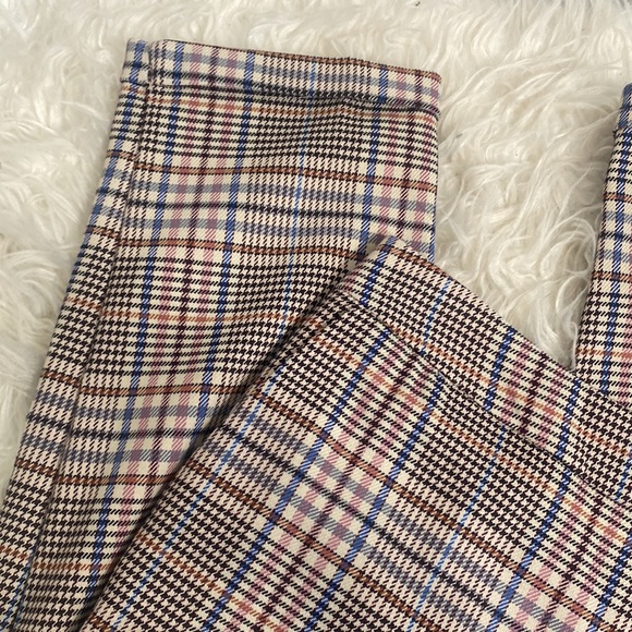 ANTHROPOLOGIE MALCOLM PLAID TAPERED TROUSERS STRAIGHT LEG ROLLED HEM HOUNDSTOOTH - Picture 8 of 13